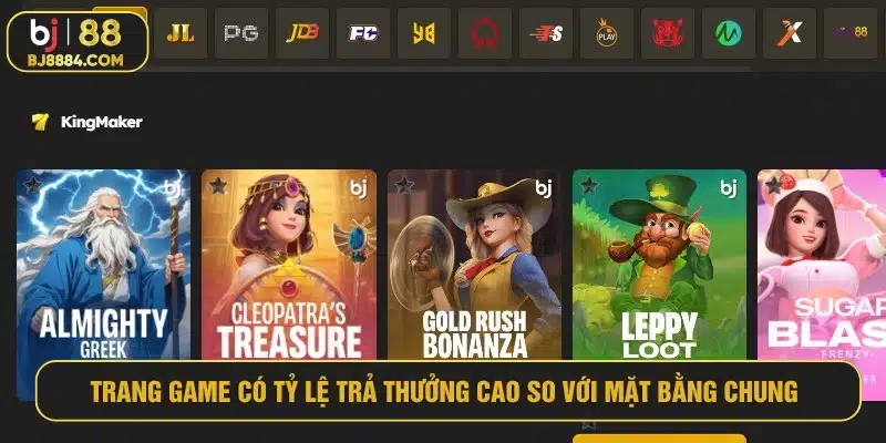 Trang game có tỷ lệ trả thưởng cao so với mặt bằng chung tại Việt Nam